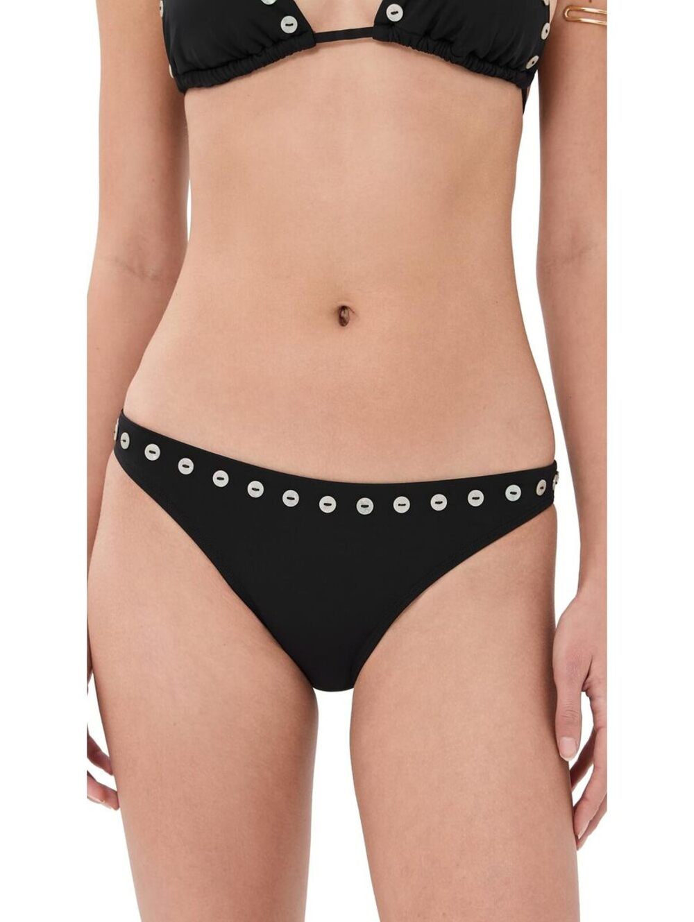 STAUD Women's Gemma Bikini Bottoms, Black, L